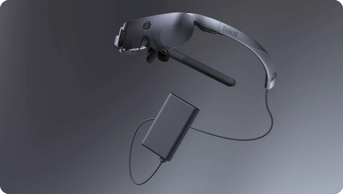 Rokid Glass II 单目 AR 眼镜与分体主机官方产品图